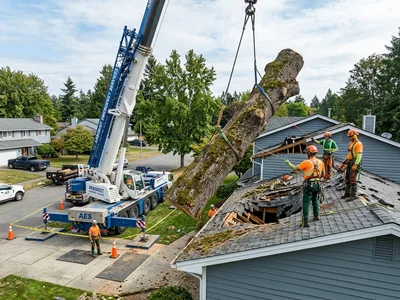 100-ton crane tree lifting operation