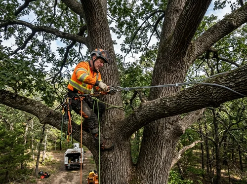 Structural tree cabling and bracing to prevent splitting
